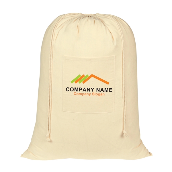 100% Cotton Laundry Bag with Drawstring Closure - 100% Cotton Laundry Bag with Drawstring Closure - Image 4 of 4