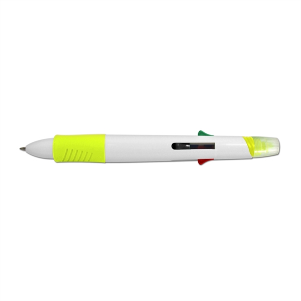 Click N' Glo 4 Color Pen & Fluorescent Highlighter Combo