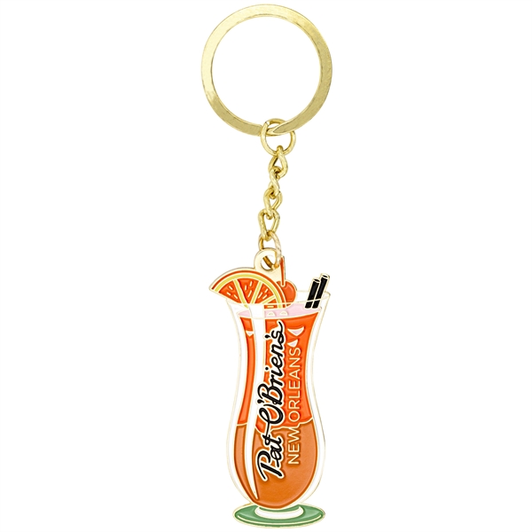 Custom Brass Key Chain, Die Struck w/ Soft Enamel Color