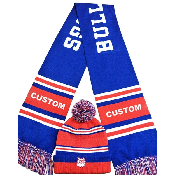 Three-Tone Striped Beanie and Scarf Set - Three-Tone Striped Beanie and Scarf Set - Image 0 of 0