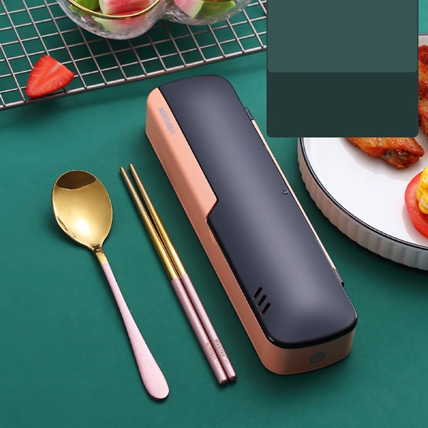 Disinfection Tableware Storage Box with Spoon and Chopsticks - Disinfection Tableware Storage Box with Spoon and Chopsticks - Image 1 of 5