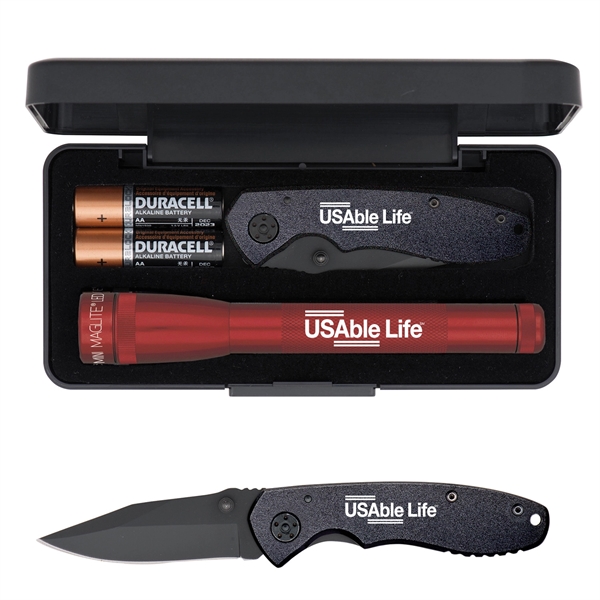AA LED Mini Maglite® with Warhawk Pocket Knife - AA LED Mini Maglite® with Warhawk Pocket Knife - Image 2 of 4