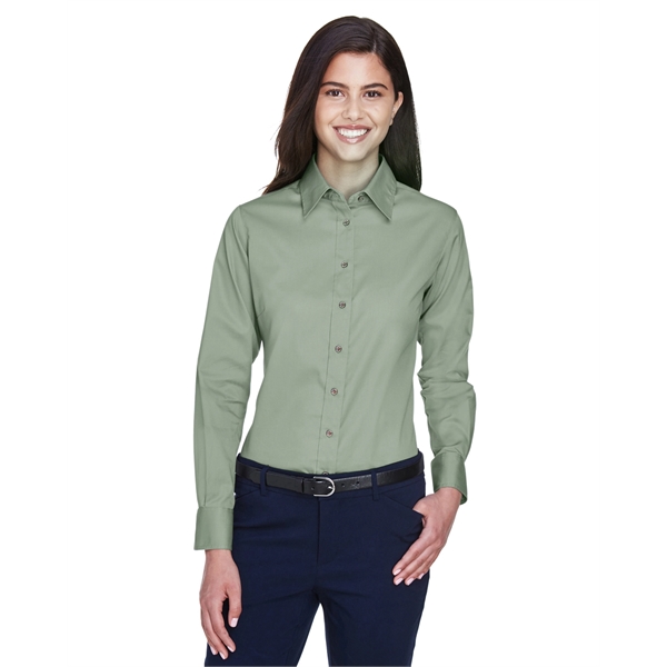 Harriton Ladies' Easy Blend™ Long-Sleeve Twill Shirt with... - Harriton Ladies' Easy Blend™ Long-Sleeve Twill Shirt with... - Image 0 of 146