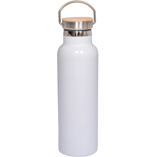 Stainless Steel Water Bottle with Bamboo Lid