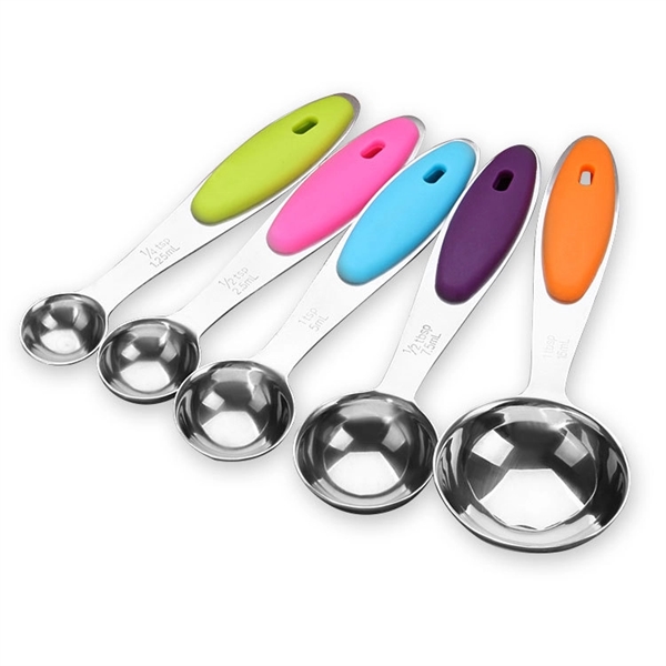 5 Stainless Steel Measuring Spoons Set - 5 Stainless Steel Measuring Spoons Set - Image 0 of 3