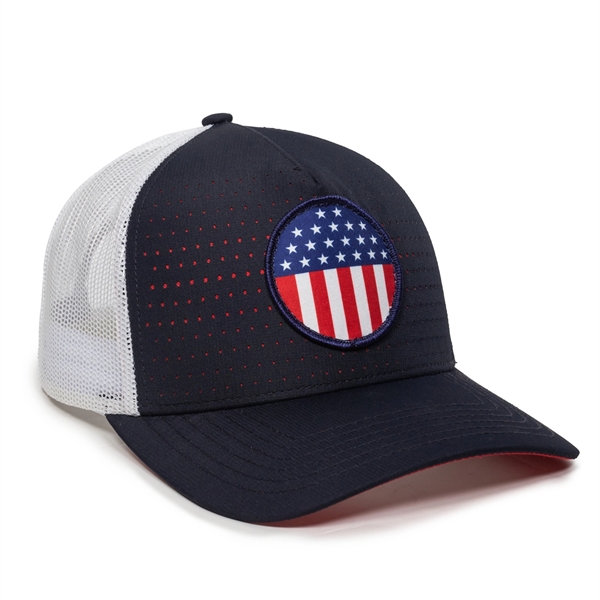 Perforated 5-Panel Mesh Back Cap - Perforated 5-Panel Mesh Back Cap - Image 0 of 6