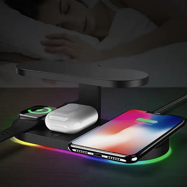 15 Watt 3 in 1 Wireless Charger with Disinfect Lamp - 15 Watt 3 in 1 Wireless Charger with Disinfect Lamp - Image 1 of 2