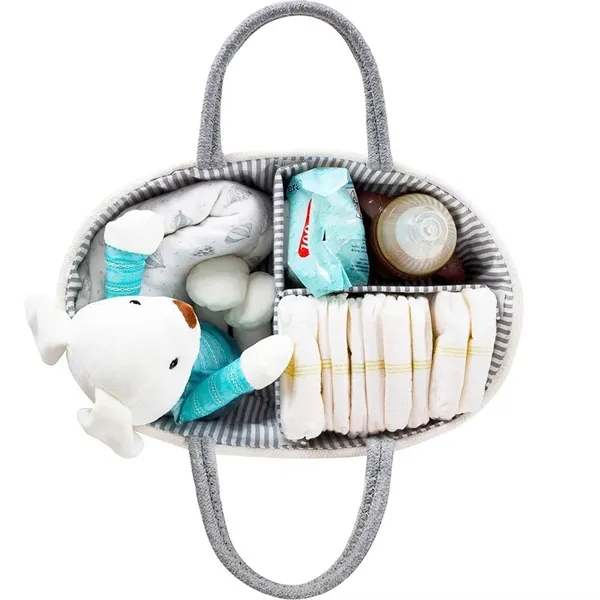 Cotton Rope Diaper Caddy, Travel Tote, Mami bag - Cotton Rope Diaper Caddy, Travel Tote, Mami bag - Image 1 of 5