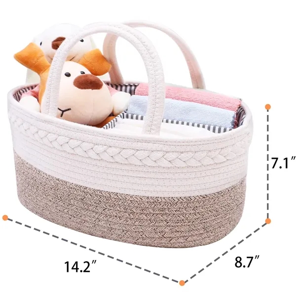 Cotton Rope Diaper Caddy, Travel Tote, Mami bag - Cotton Rope Diaper Caddy, Travel Tote, Mami bag - Image 4 of 5