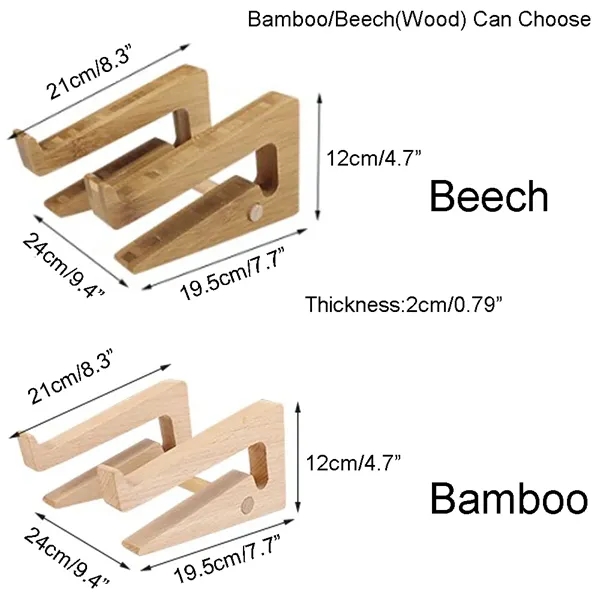 Beech Desk Riser Computer Holder Bamboo Laptop Stand - Beech Desk Riser Computer Holder Bamboo Laptop Stand - Image 2 of 6