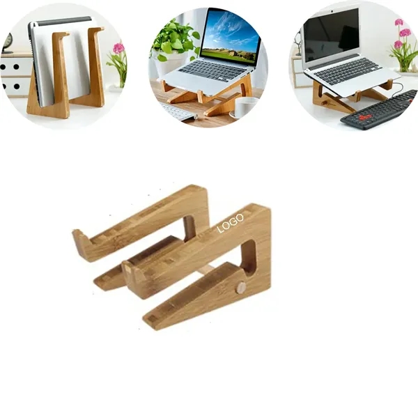 Wood Bamboo Desk Riser Laptop Stand - Wood Bamboo Desk Riser Laptop Stand - Image 0 of 6