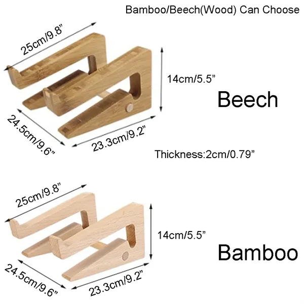 Wood Bamboo Desk Riser Laptop Stand - Wood Bamboo Desk Riser Laptop Stand - Image 2 of 6