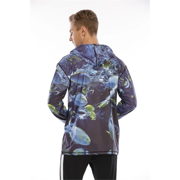 Performance Hooded Shirt Sublimated Fishing Hoodie UPF 50+ - Performance Hooded Shirt Sublimated Fishing Hoodie UPF 50+ - Image 3 of 8