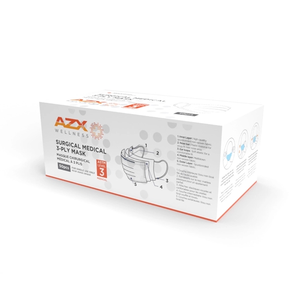 Canada-Made Disposable 3-Ply Mask (ASTM Level 3) - Canada-Made Disposable 3-Ply Mask (ASTM Level 3) - Image 1 of 1