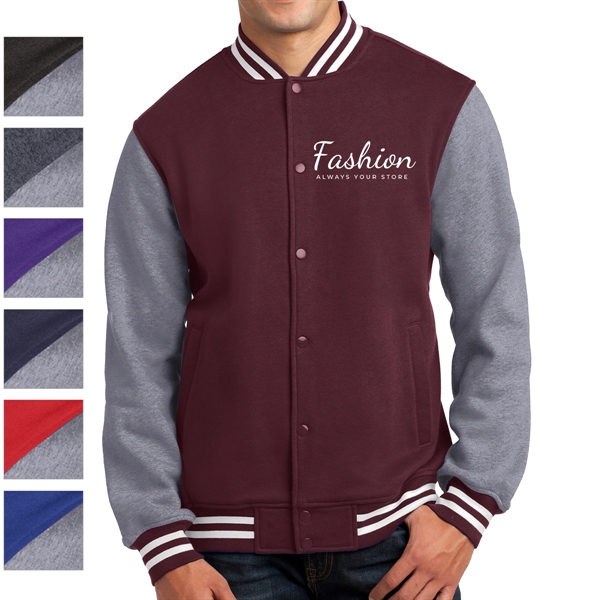 Sport-Tek® Fleece-Made Varsity Jacket - Sport-Tek® Fleece-Made Varsity Jacket - Image 0 of 14