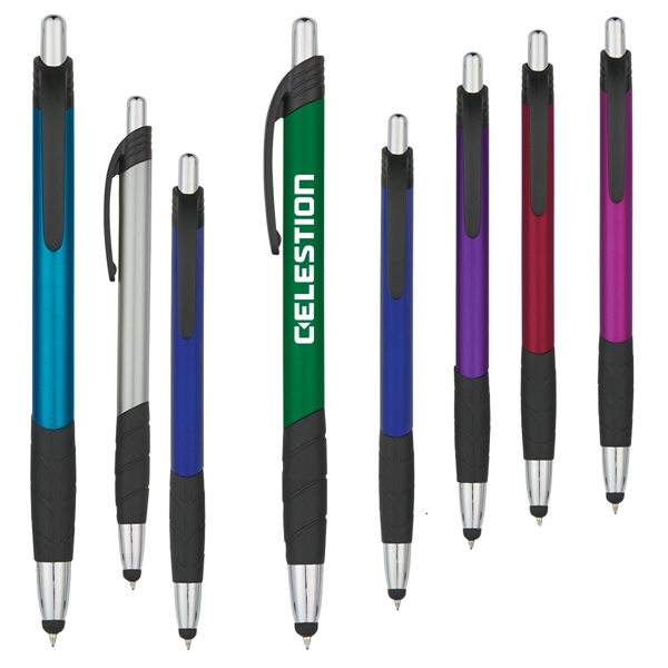 Sleek Plunger Action Pen with Stylus - Sleek Plunger Action Pen with Stylus - Image 0 of 7