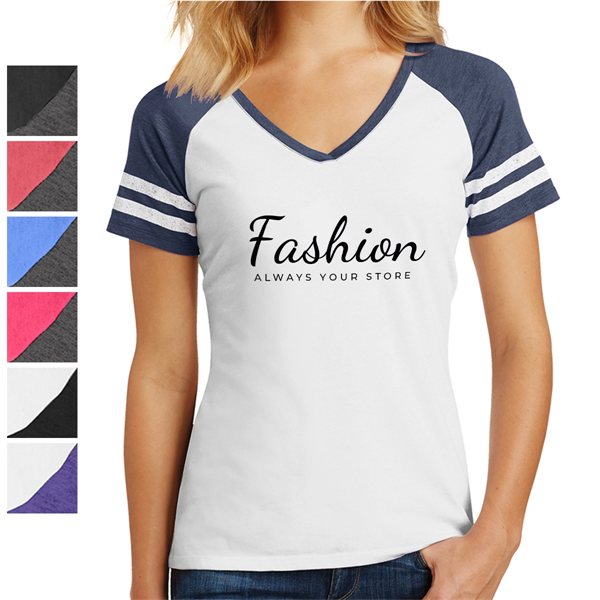 District Made® Women's Varsity V-Neck T-Shirt - District Made® Women's Varsity V-Neck T-Shirt - Image 0 of 7