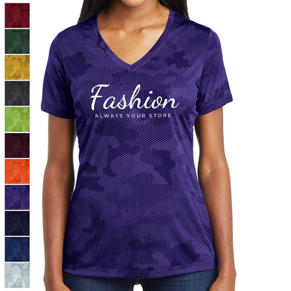 Ladies' Camo Inspired Shirt - Ladies' Camo Inspired Shirt - Image 0 of 12
