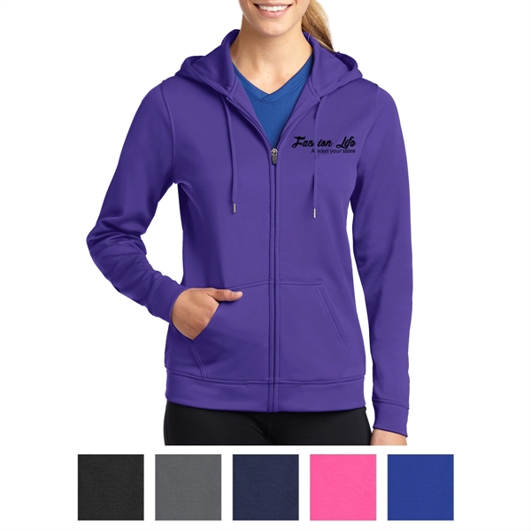 Sport-Tek® Sport-Wick® Women's Zippered Hoodie Jacket - Sport-Tek® Sport-Wick® Women's Zippered Hoodie Jacket - Image 0 of 6