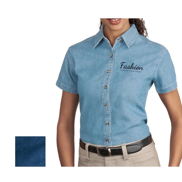 High Values Ladies' Short Sleeve Denim Shirt - High Values Ladies' Short Sleeve Denim Shirt - Image 0 of 2