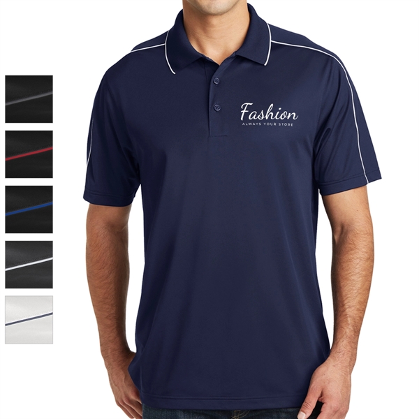 Polyester Polo Shirt with Piped Design