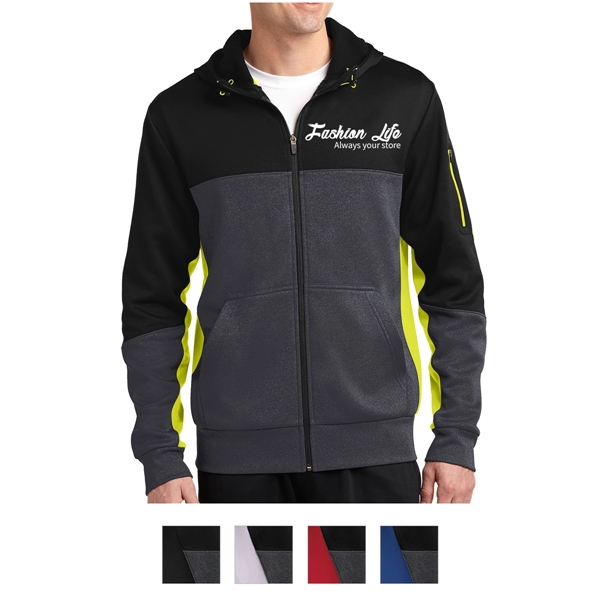 Sport-Tek® Colorblocked Zippered Hoodie Jacket - Sport-Tek® Colorblocked Zippered Hoodie Jacket - Image 0 of 5