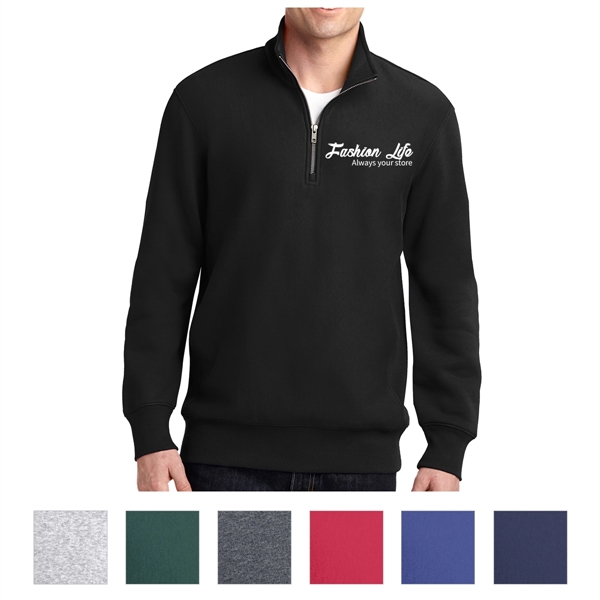 Sport-Tek® Quarter-Zipped Pullover Sweatshirt - Sport-Tek® Quarter-Zipped Pullover Sweatshirt - Image 0 of 7