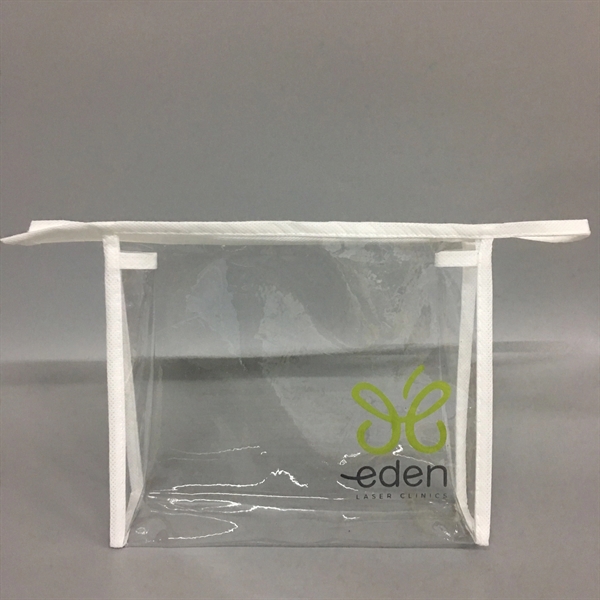 Vinyl Cosmetic Bag with Non-woven Edge - Vinyl Cosmetic Bag with Non-woven Edge - Image 2 of 3