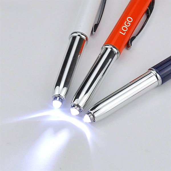 Soft Touch Stylus Ballpoint Pen With LED Lights