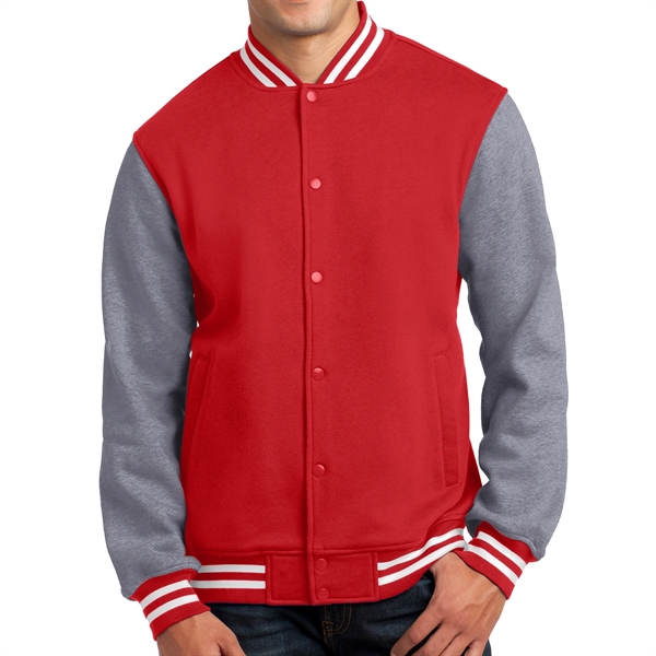 Sport-Tek® Fleece-Made Varsity Jacket - Sport-Tek® Fleece-Made Varsity Jacket - Image 2 of 14