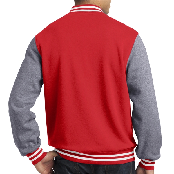 Sport-Tek® Fleece-Made Varsity Jacket - Sport-Tek® Fleece-Made Varsity Jacket - Image 6 of 14