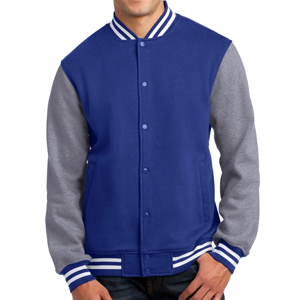 Sport-Tek® Fleece-Made Varsity Jacket - Sport-Tek® Fleece-Made Varsity Jacket - Image 8 of 14