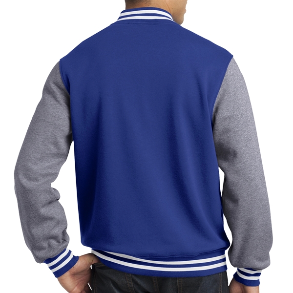 Sport-Tek® Fleece-Made Varsity Jacket - Sport-Tek® Fleece-Made Varsity Jacket - Image 10 of 14