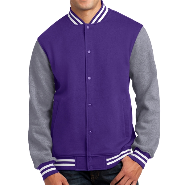 Sport-Tek® Fleece-Made Varsity Jacket - Sport-Tek® Fleece-Made Varsity Jacket - Image 12 of 14
