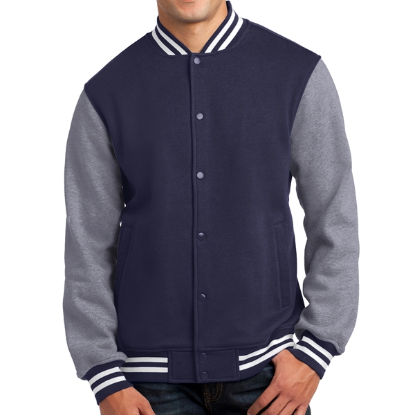 Sport-Tek® Fleece-Made Varsity Jacket - Sport-Tek® Fleece-Made Varsity Jacket - Image 14 of 14