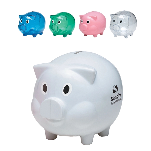 Plastic Pig-Shaped Coin Bank - Plastic Pig-Shaped Coin Bank - Image 0 of 5