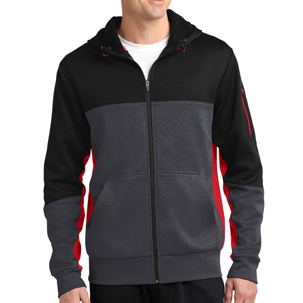 Sport-Tek® Colorblocked Zippered Hoodie Jacket - Sport-Tek® Colorblocked Zippered Hoodie Jacket - Image 3 of 5