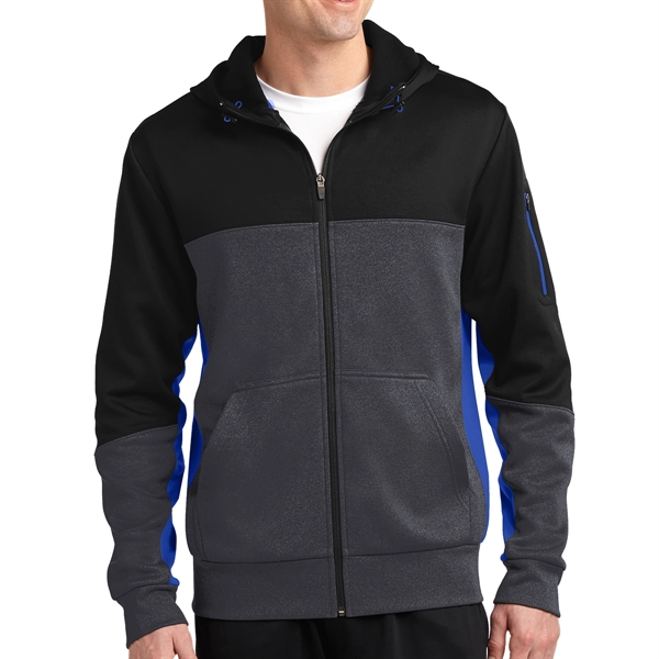 Sport-Tek® Colorblocked Zippered Hoodie Jacket - Sport-Tek® Colorblocked Zippered Hoodie Jacket - Image 4 of 5