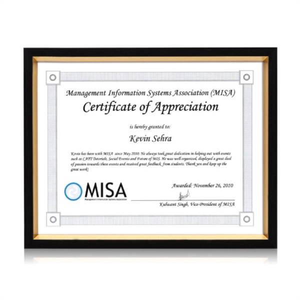 Custom Gilda Certificate Frame