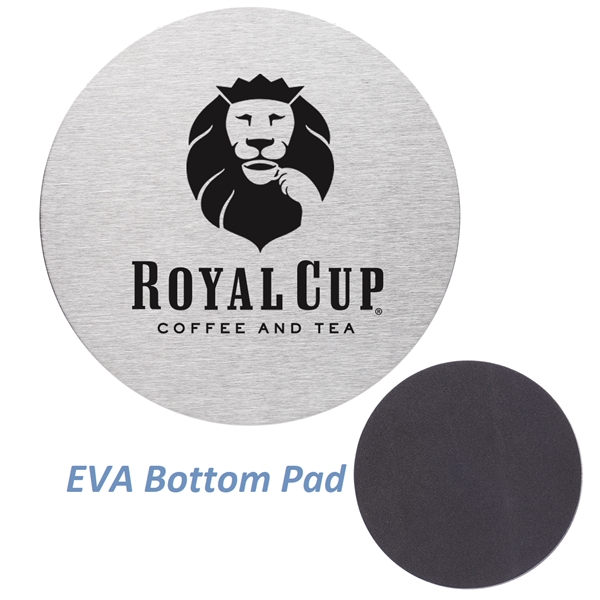 4" Round Stainless Steel Coasters w/ Custom Imprint - 4" Round Stainless Steel Coasters w/ Custom Imprint - Image 0 of 2