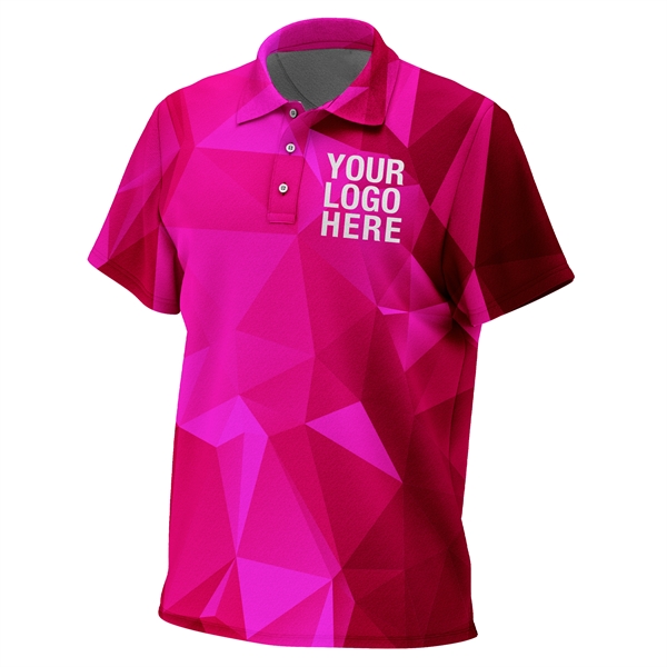 Men's Polo Shirts Dye Sublimated. Custom Golf Polo's. - Men's Polo Shirts Dye Sublimated. Custom Golf Polo's. - Image 3 of 10