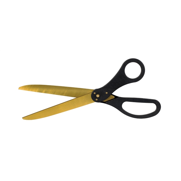 25 Black Ribbon Cutting Scissors with Gold Blades