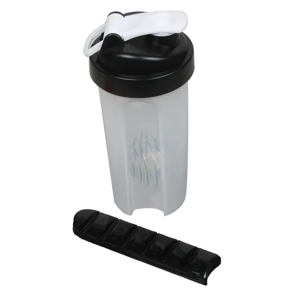 Shaker Bottle with Pill Case Holder