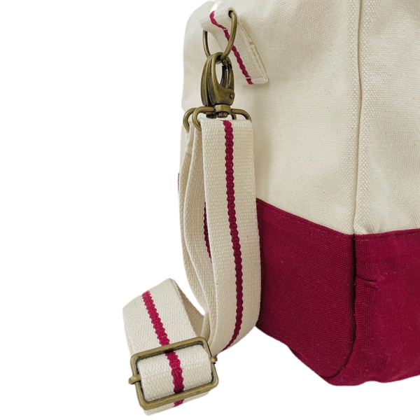 Classic Duffel Bag Eco Friendly Canvas Dark Red / Maroon - Classic Duffel Bag Eco Friendly Canvas Dark Red / Maroon - Image 2 of 5