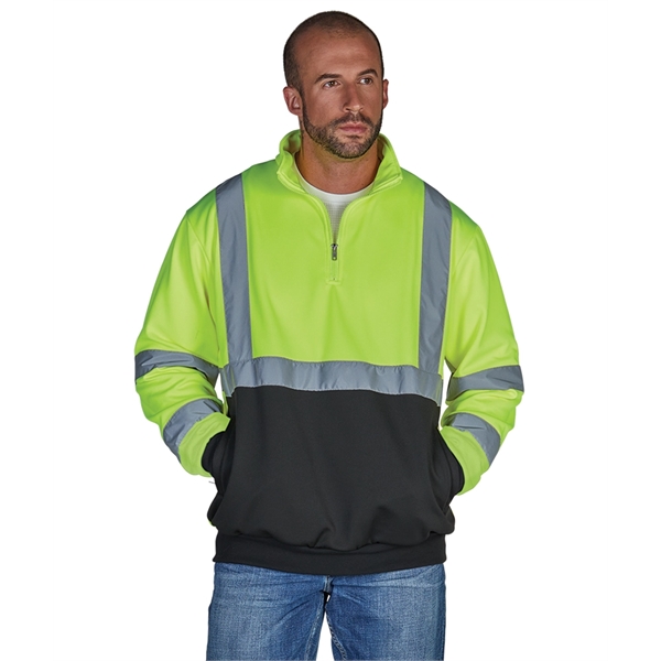 Quarter Zip Hi-Vis Sweatshirt - Quarter Zip Hi-Vis Sweatshirt - Image 1 of 4