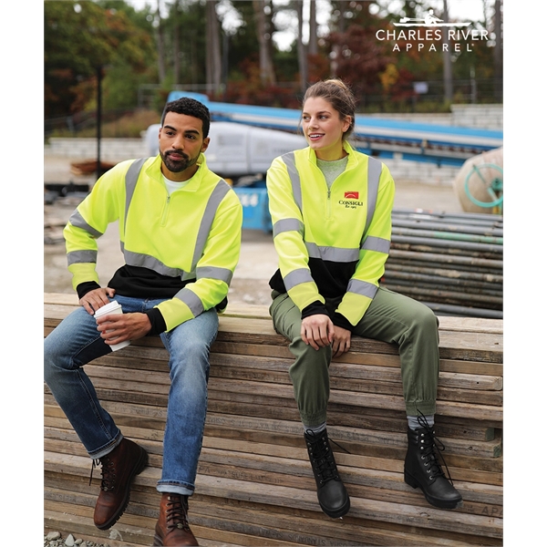 Quarter Zip Hi-Vis Sweatshirt - Quarter Zip Hi-Vis Sweatshirt - Image 2 of 4