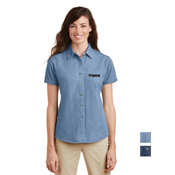 Port & Company® - Women's Short Sleeve Value Denim Shirt - Port & Company® - Women's Short Sleeve Value Denim Shirt - Image 0 of 2