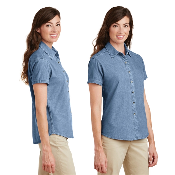 Port & Company® - Women's Short Sleeve Value Denim Shirt - Port & Company® - Women's Short Sleeve Value Denim Shirt - Image 1 of 2