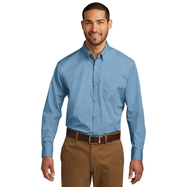 Port Authority® Long Sleeve Carefree Poplin Shirt - Port Authority® Long Sleeve Carefree Poplin Shirt - Image 2 of 10
