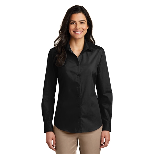 Port Authority® Women's Long Sleeve Carefree Poplin Shirt - Port Authority® Women's Long Sleeve Carefree Poplin Shirt - Image 8 of 9